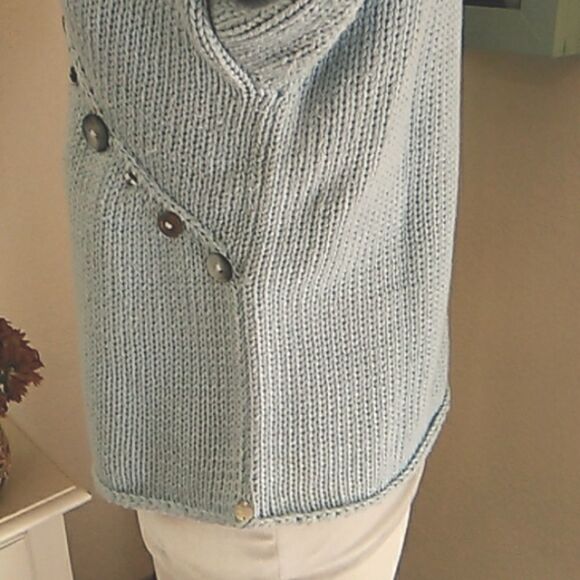 Pure Handknit Light Blue Sweater Soft Girl - Picture 6 of 12